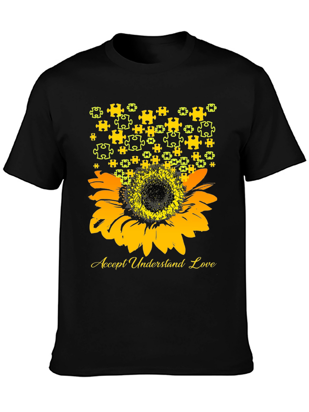 Accept Understand Love Sunflower Autism Awareness T-Shirt