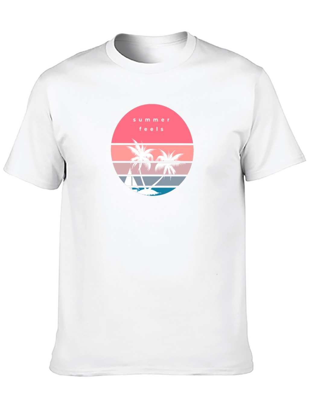 Summer Feels Graphic Tee - Retro Palm Tree T-Shirt