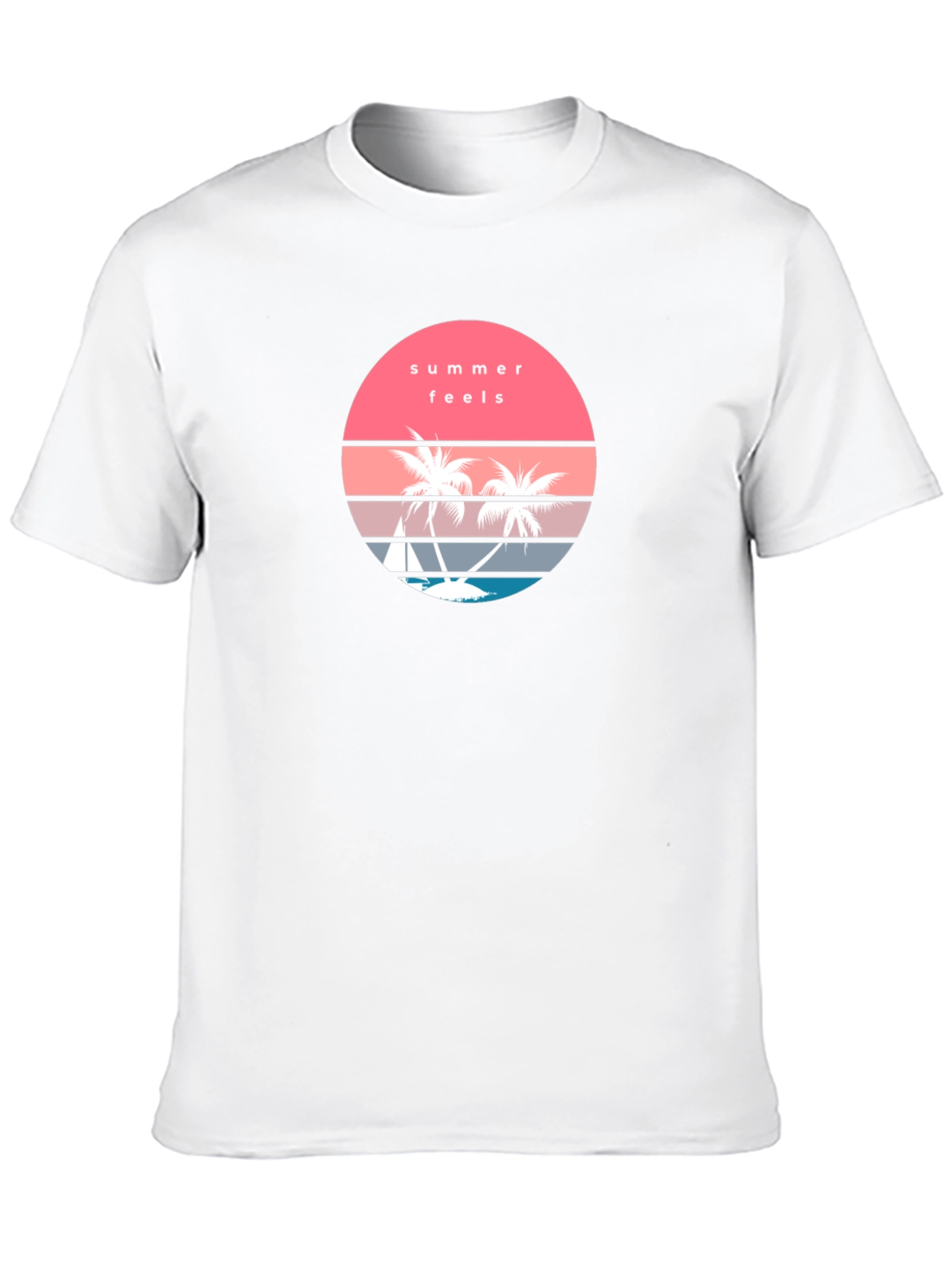 Summer Feels Graphic Tee - Retro Palm Tree T-Shirt