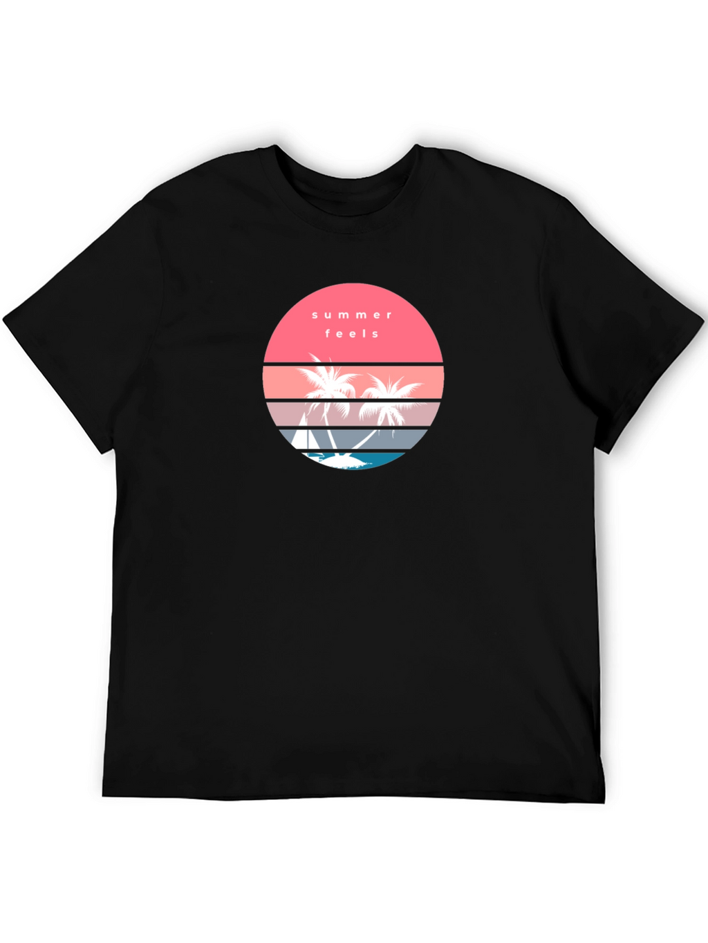 Summer Feels Graphic Tee - Retro Palm Tree T-Shirt