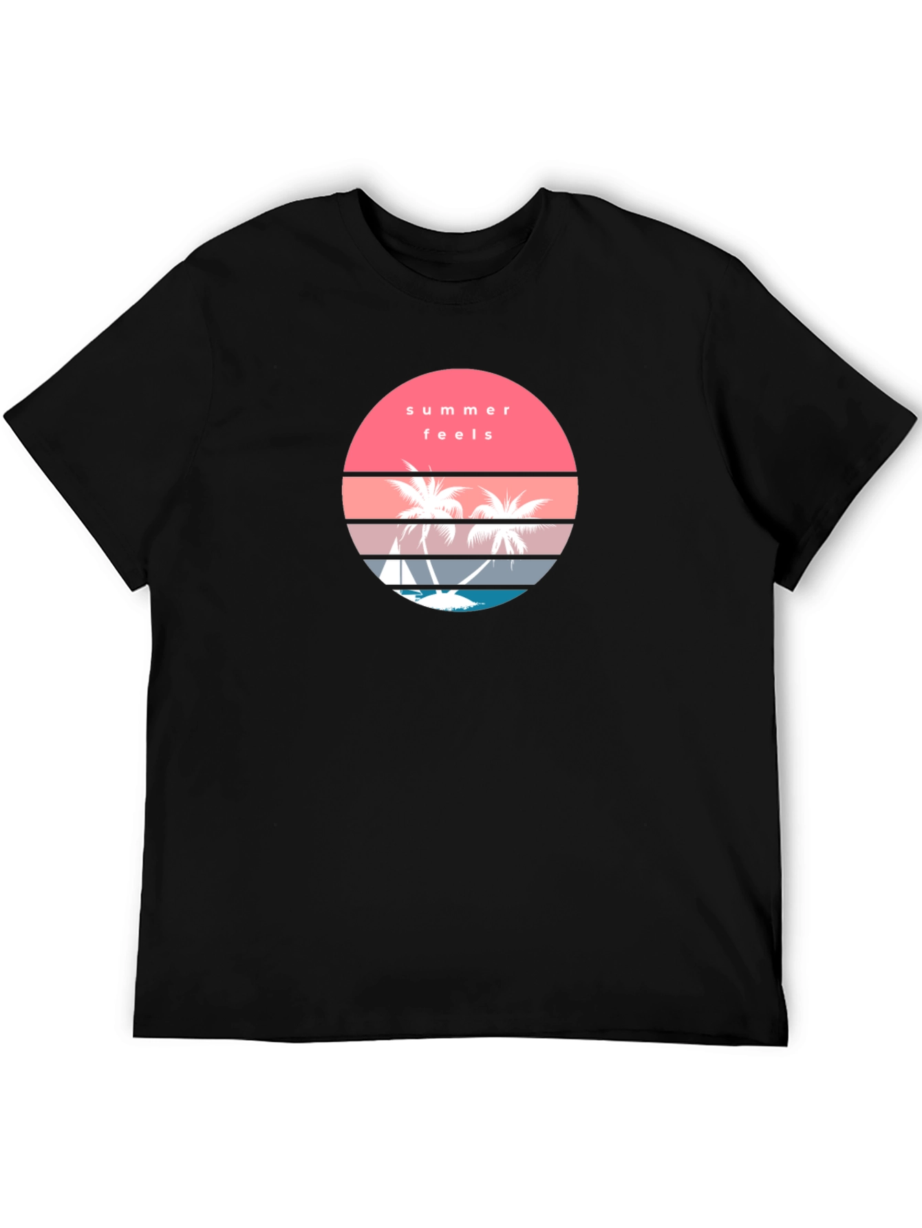 Summer Feels Graphic Tee - Retro Palm Tree T-Shirt