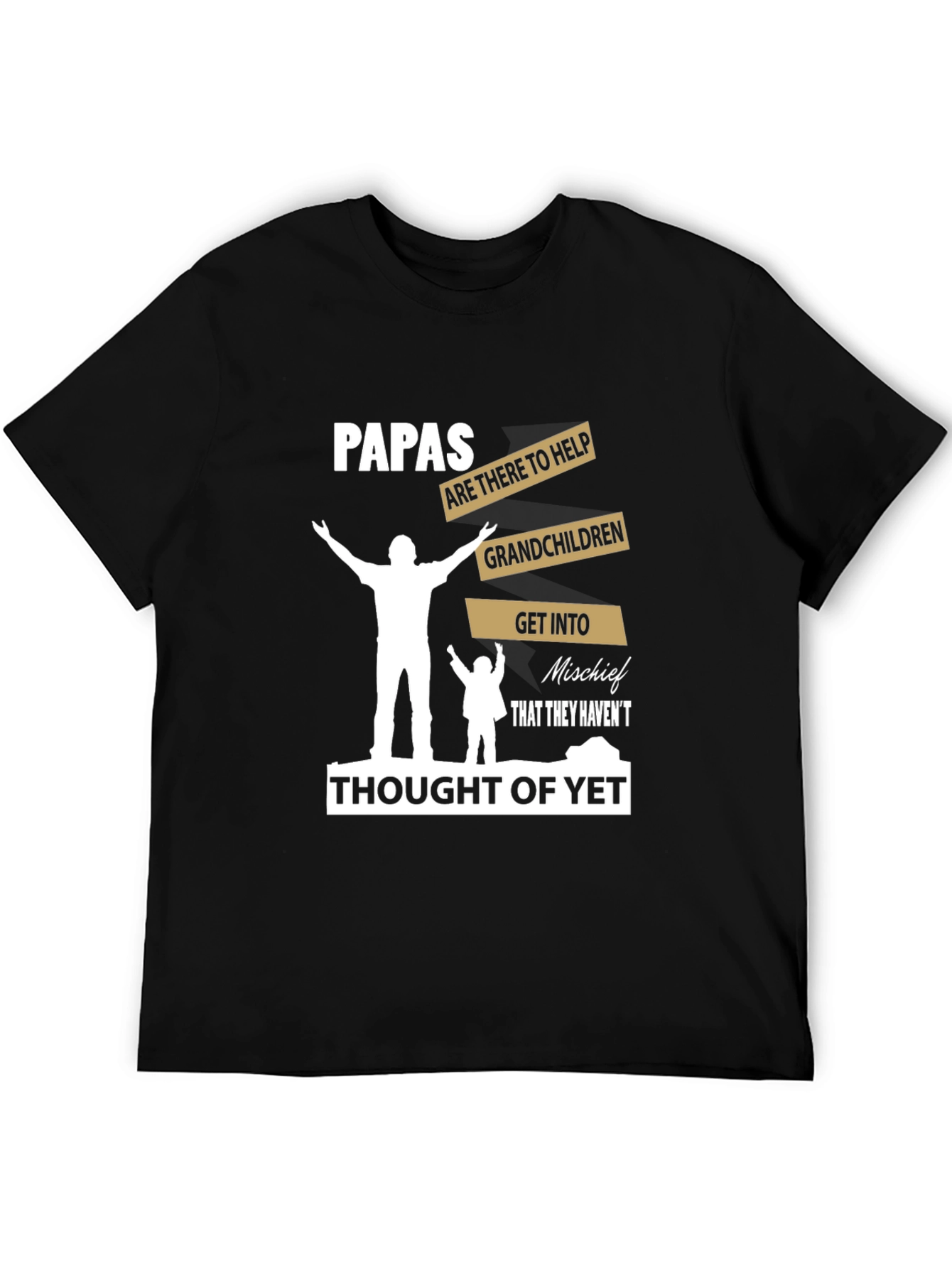 Papas Mischief T-Shirt Grandfather Dad Tee