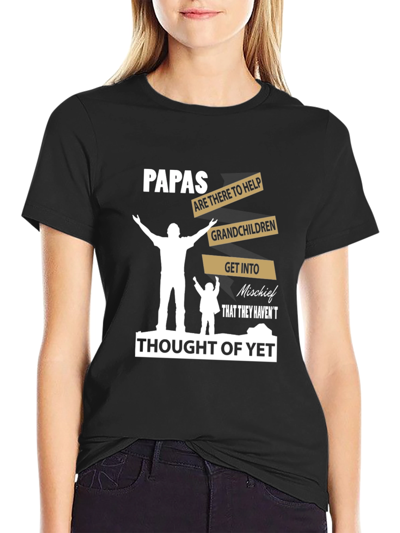 Papas Mischief T-Shirt Grandfather Dad Tee