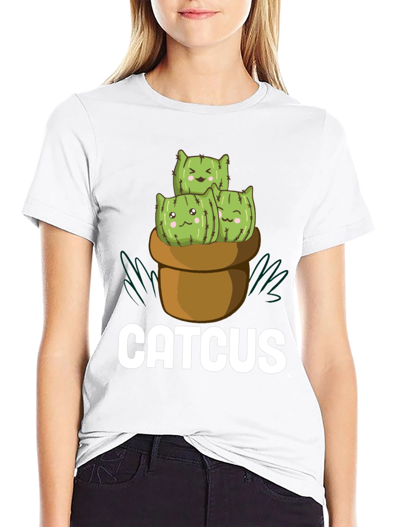Catcus T-Shirt - Cute Cactus Cat Graphic Tee