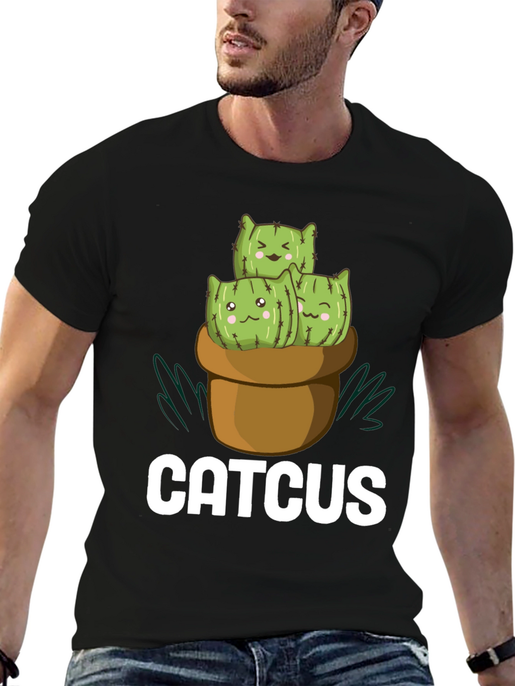 Catcus T-Shirt - Cute Cactus Cat Graphic Tee