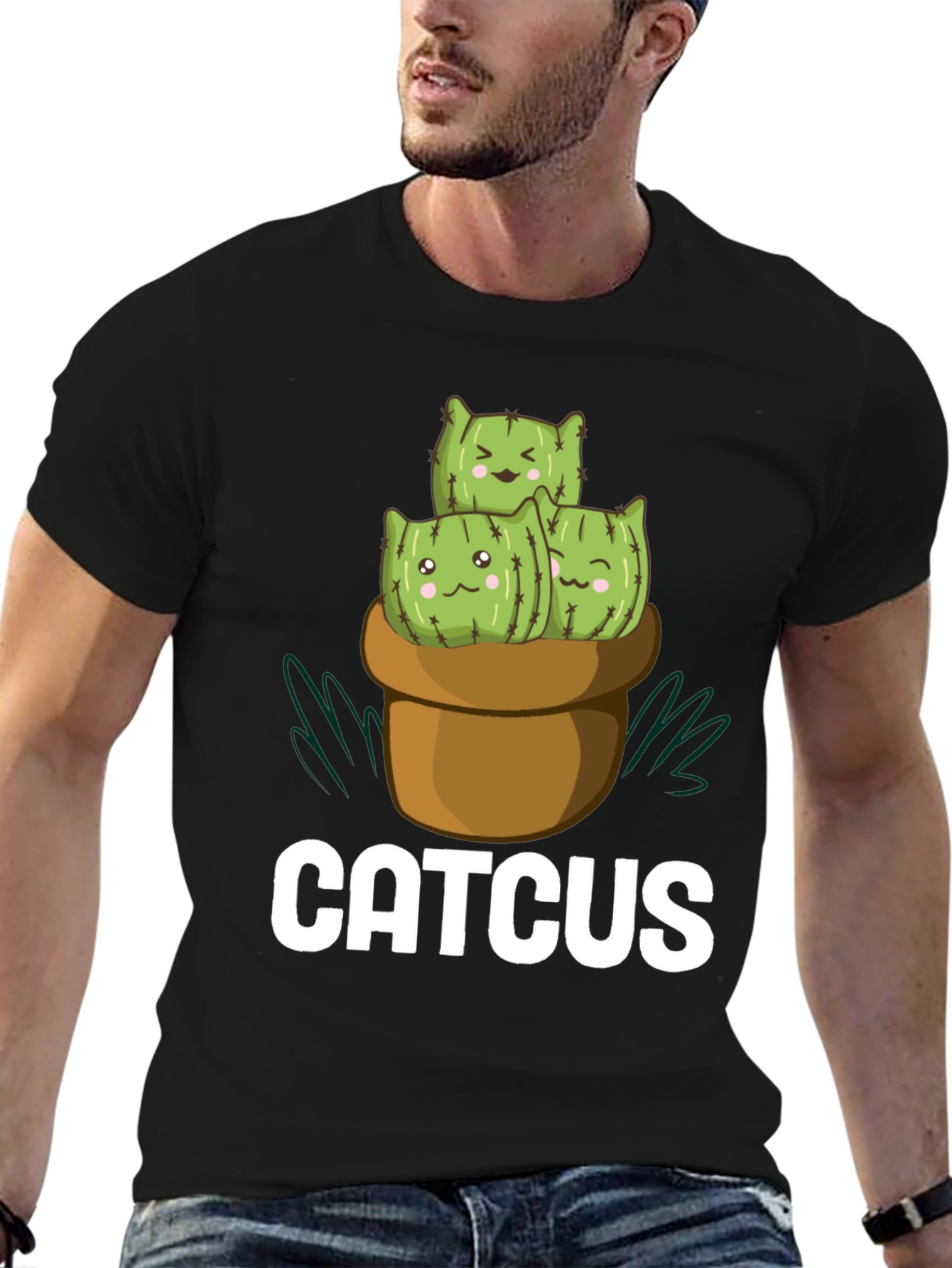 Catcus T-Shirt - Cute Cactus Cat Graphic Tee