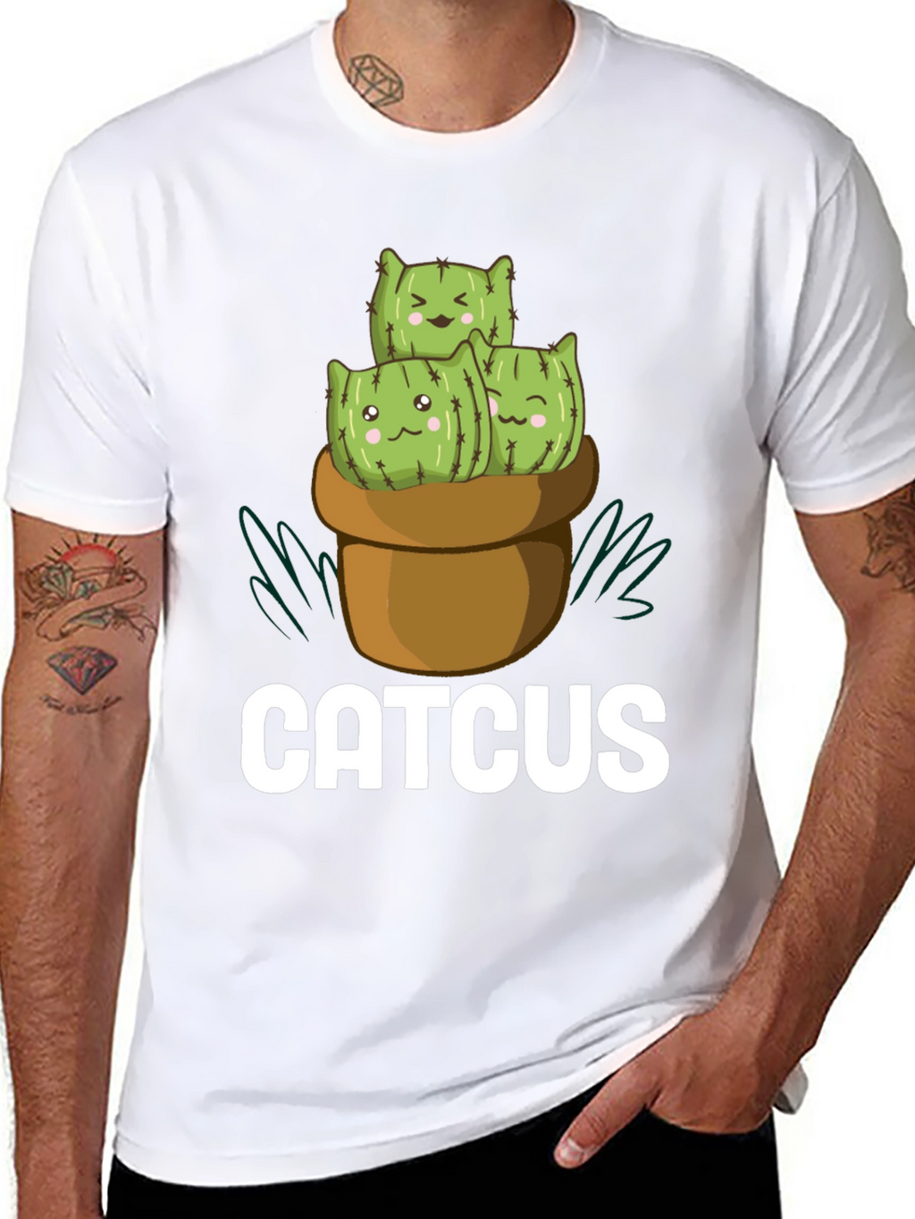 Catcus T-Shirt - Cute Cactus Cat Graphic Tee