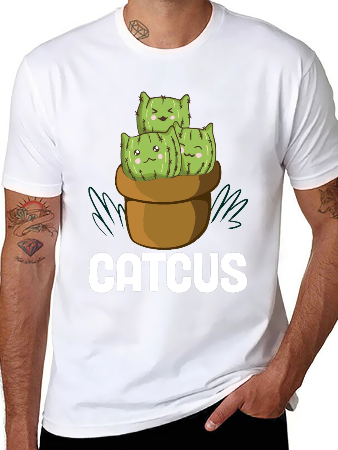 Catcus T-Shirt - Cute Cactus Cat Graphic Tee
