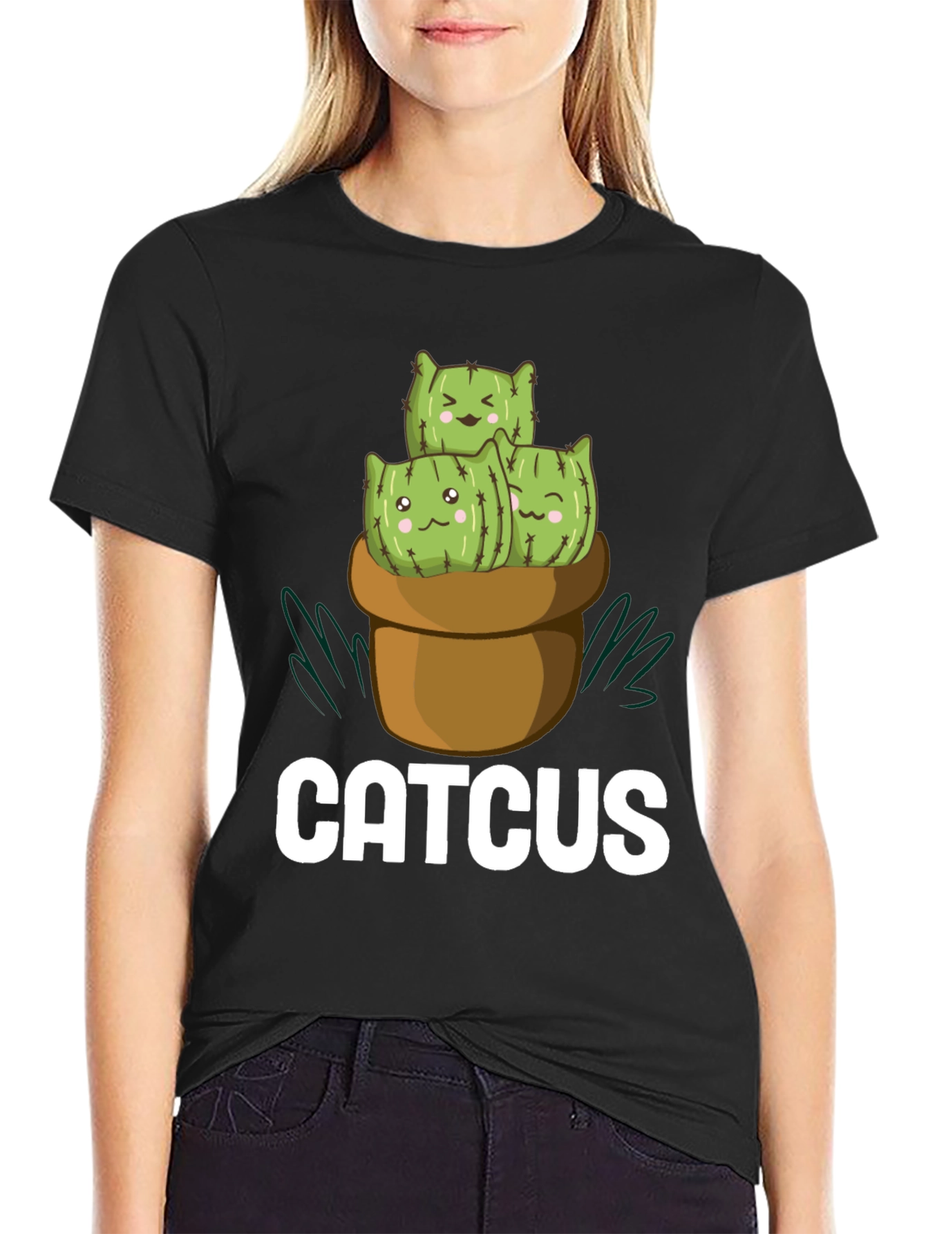 Catcus T-Shirt - Cute Cactus Cat Graphic Tee