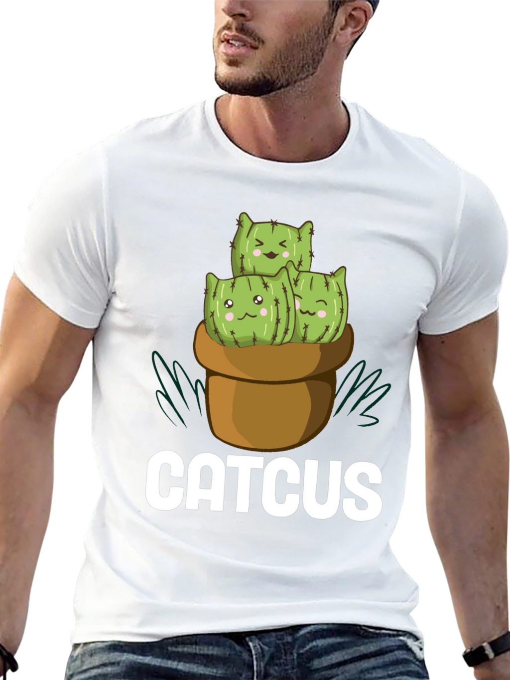 Catcus T-Shirt - Cute Cactus Cat Graphic Tee