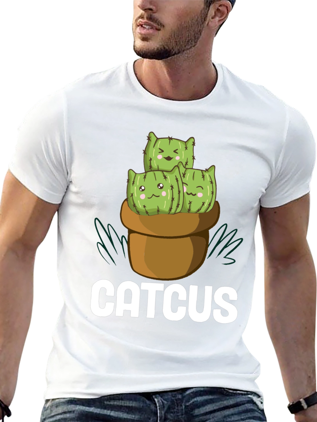 Catcus T-Shirt - Cute Cactus Cat Graphic Tee