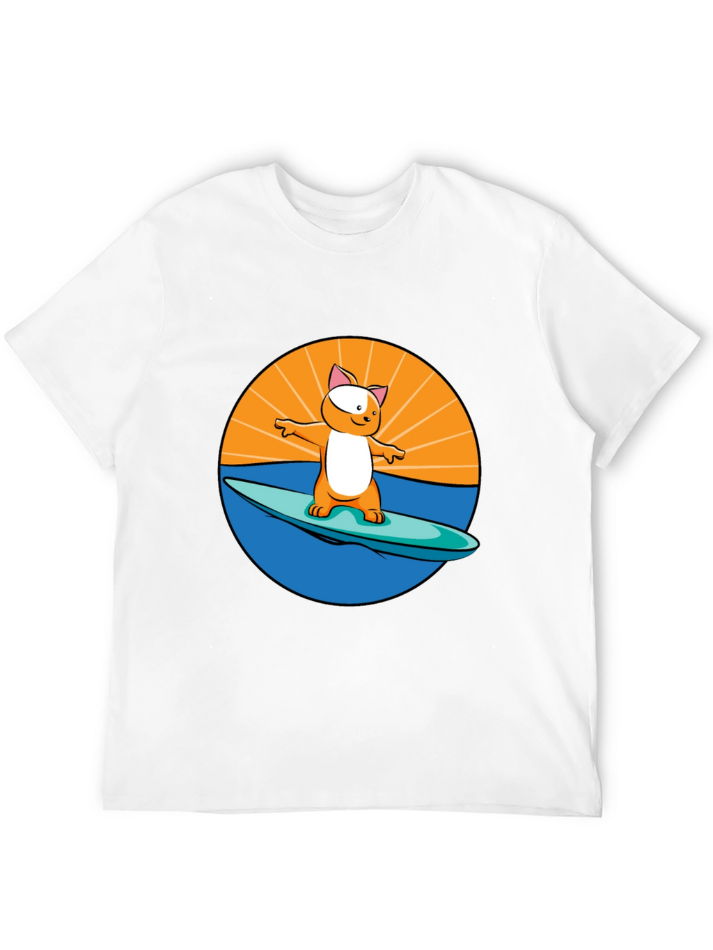 Surfing Cat T-Shirt - Cool Graphic Tee