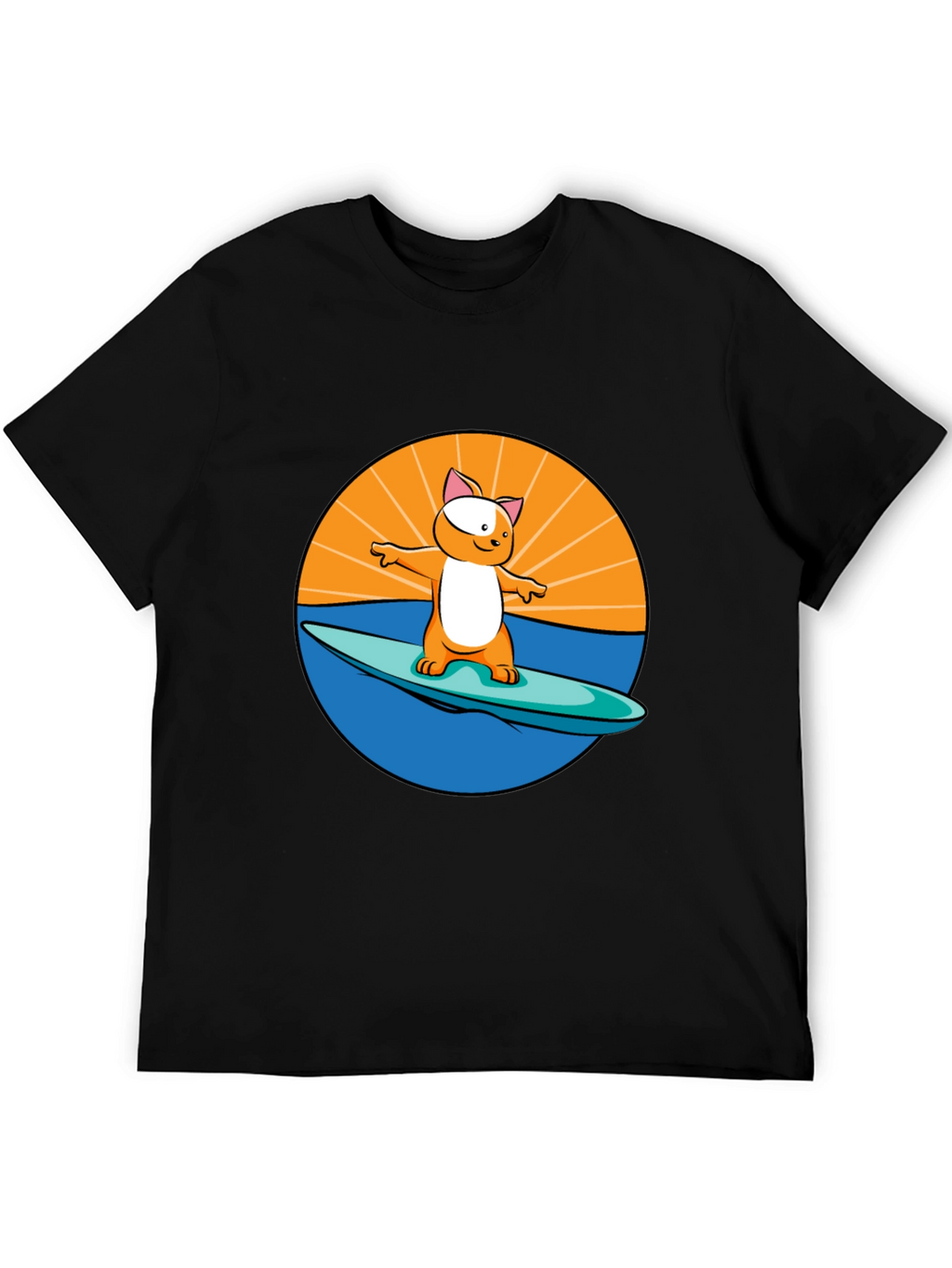 Surfing Cat T-Shirt - Cool Graphic Tee