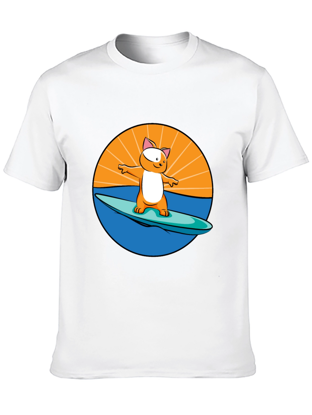 Surfing Cat T-Shirt - Cool Graphic Tee