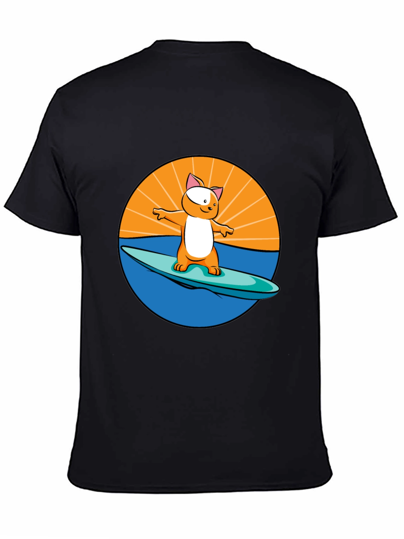 Surfing Cat T-Shirt - Cool Graphic Tee
