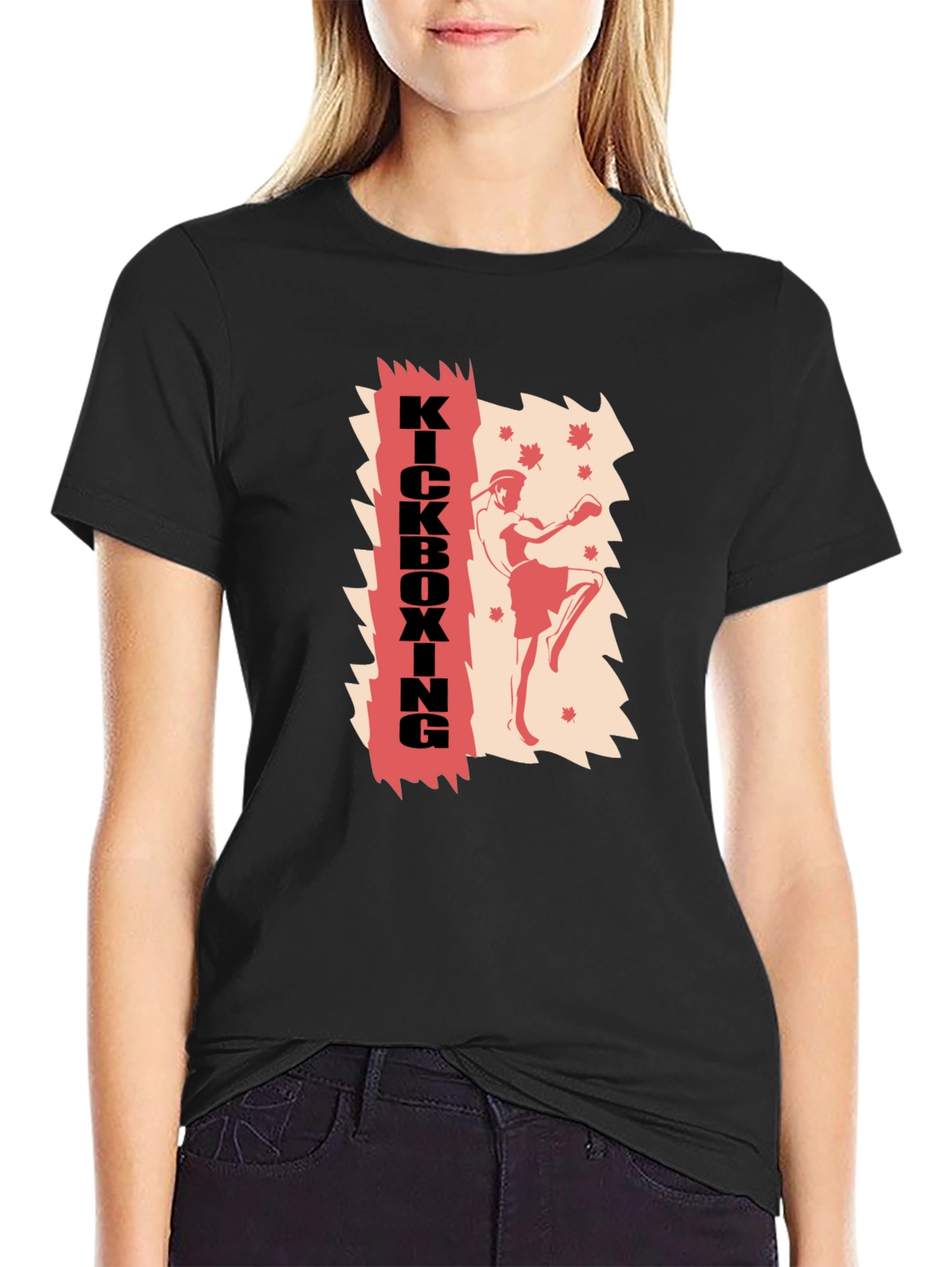 Kickboxing Graphic Print T-Shirt - Martial Arts Style