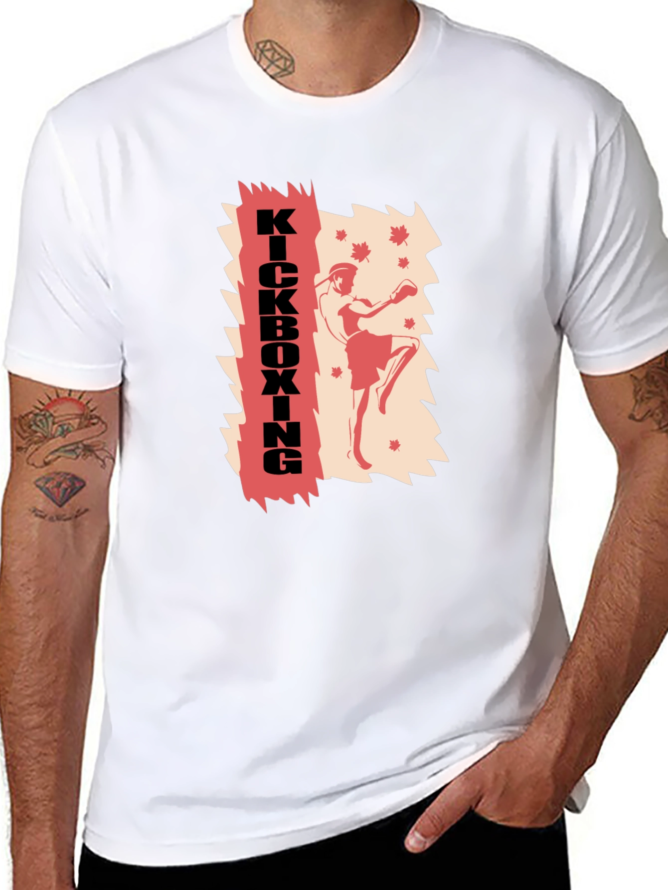 Kickboxing Graphic Print T-Shirt - Martial Arts Style