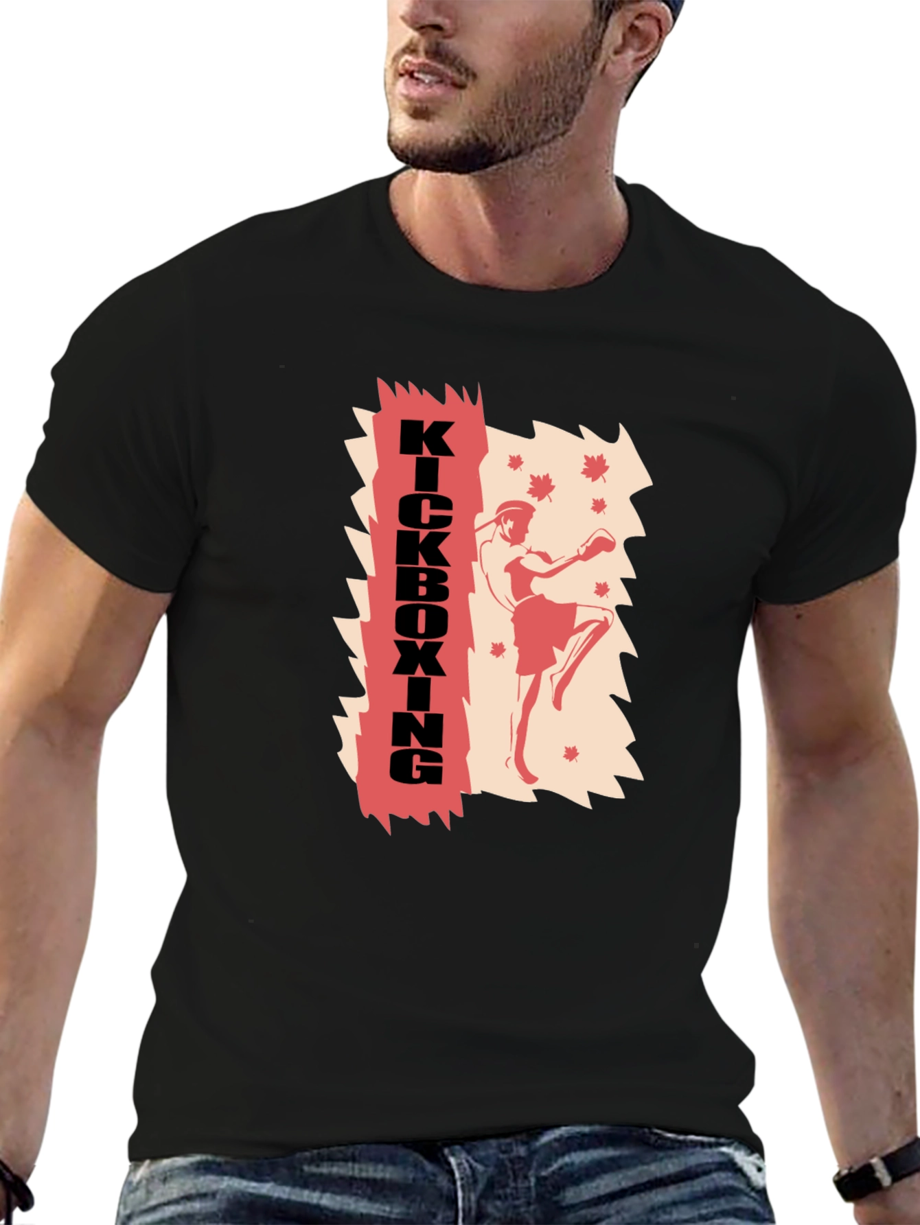 Kickboxing Graphic Print T-Shirt - Martial Arts Style