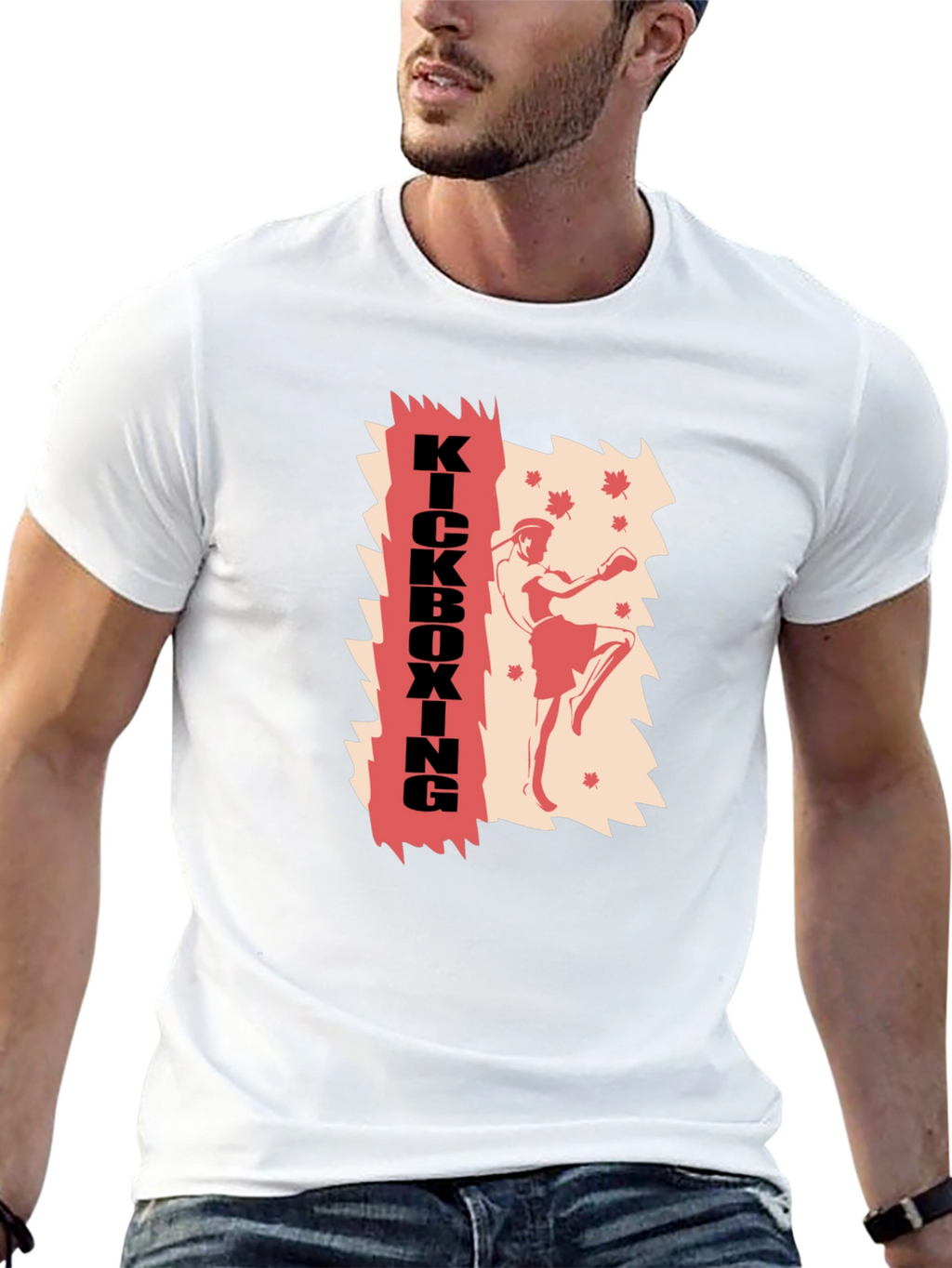 Kickboxing Graphic Print T-Shirt - Martial Arts Style