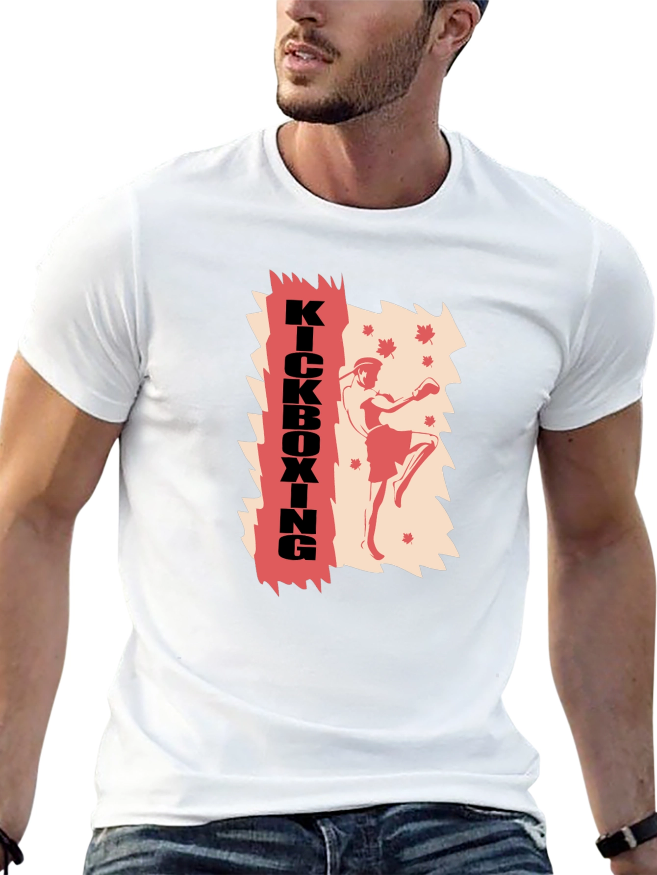 Kickboxing Graphic Print T-Shirt - Martial Arts Style