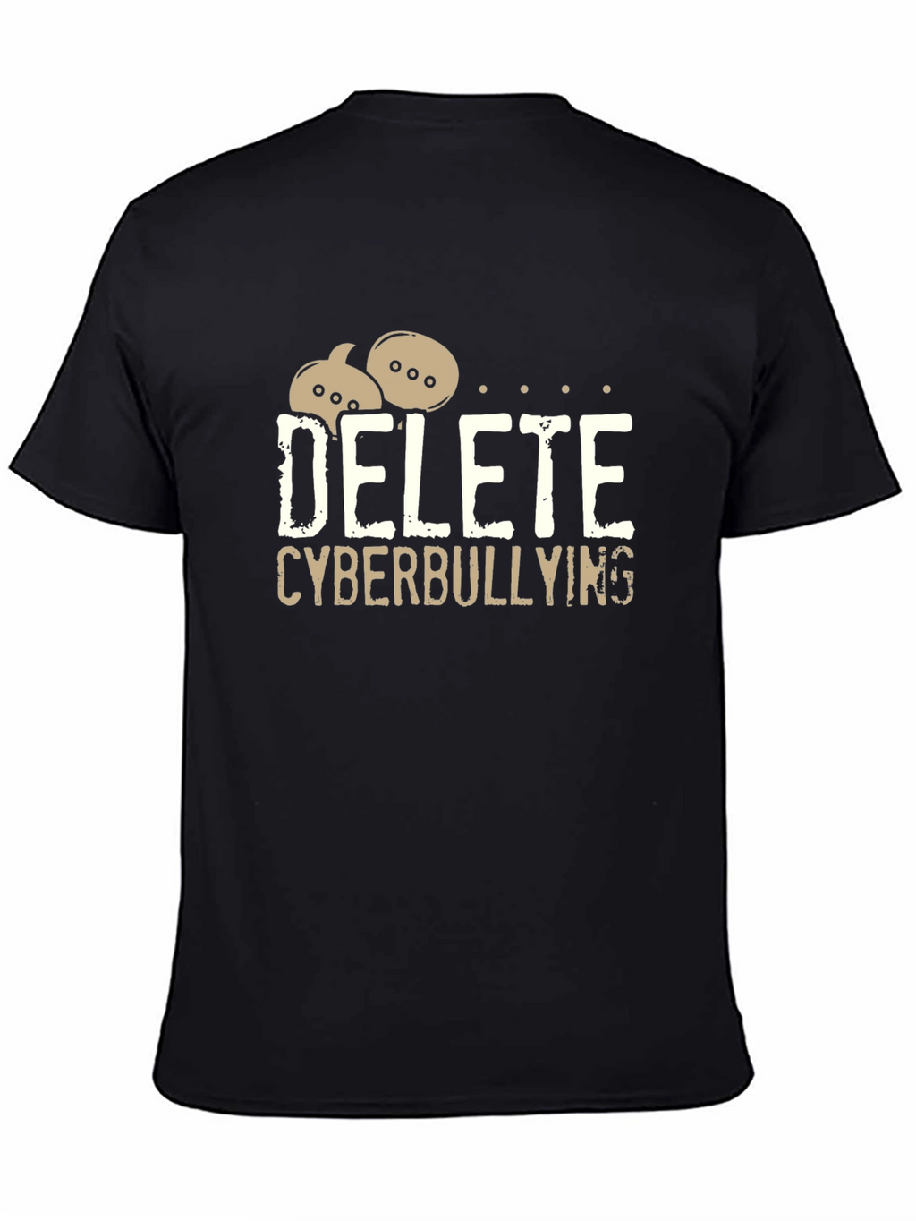 Delete Cyberbullying Black T-Shirt - Anti-Bullying Tee