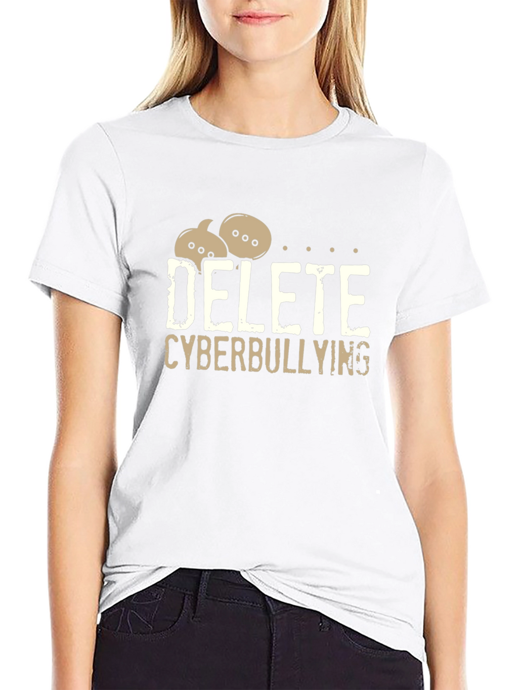 Delete Cyberbullying Black T-Shirt - Anti-Bullying Tee