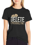 Delete Cyberbullying Black T-Shirt - Anti-Bullying Tee