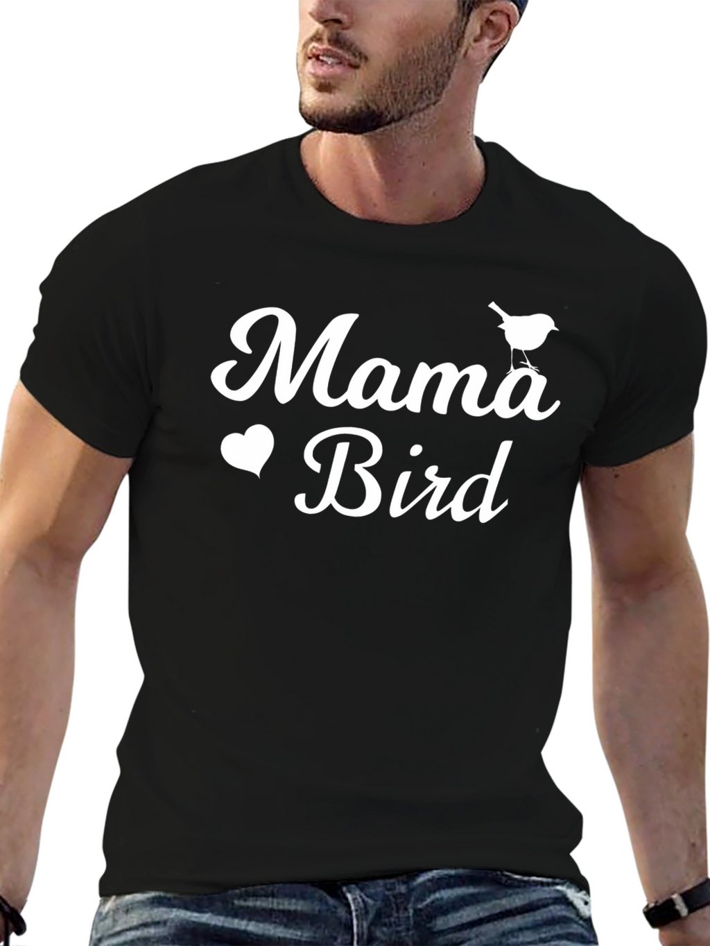 Mama Bird Graphic Tee - Black