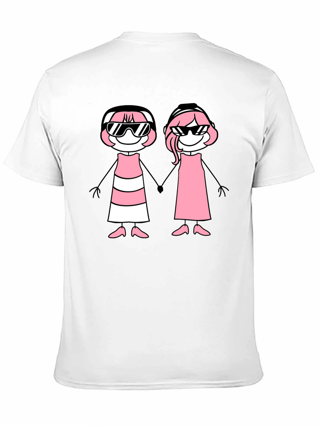 Black T-Shirt with Stick Figure Graphic