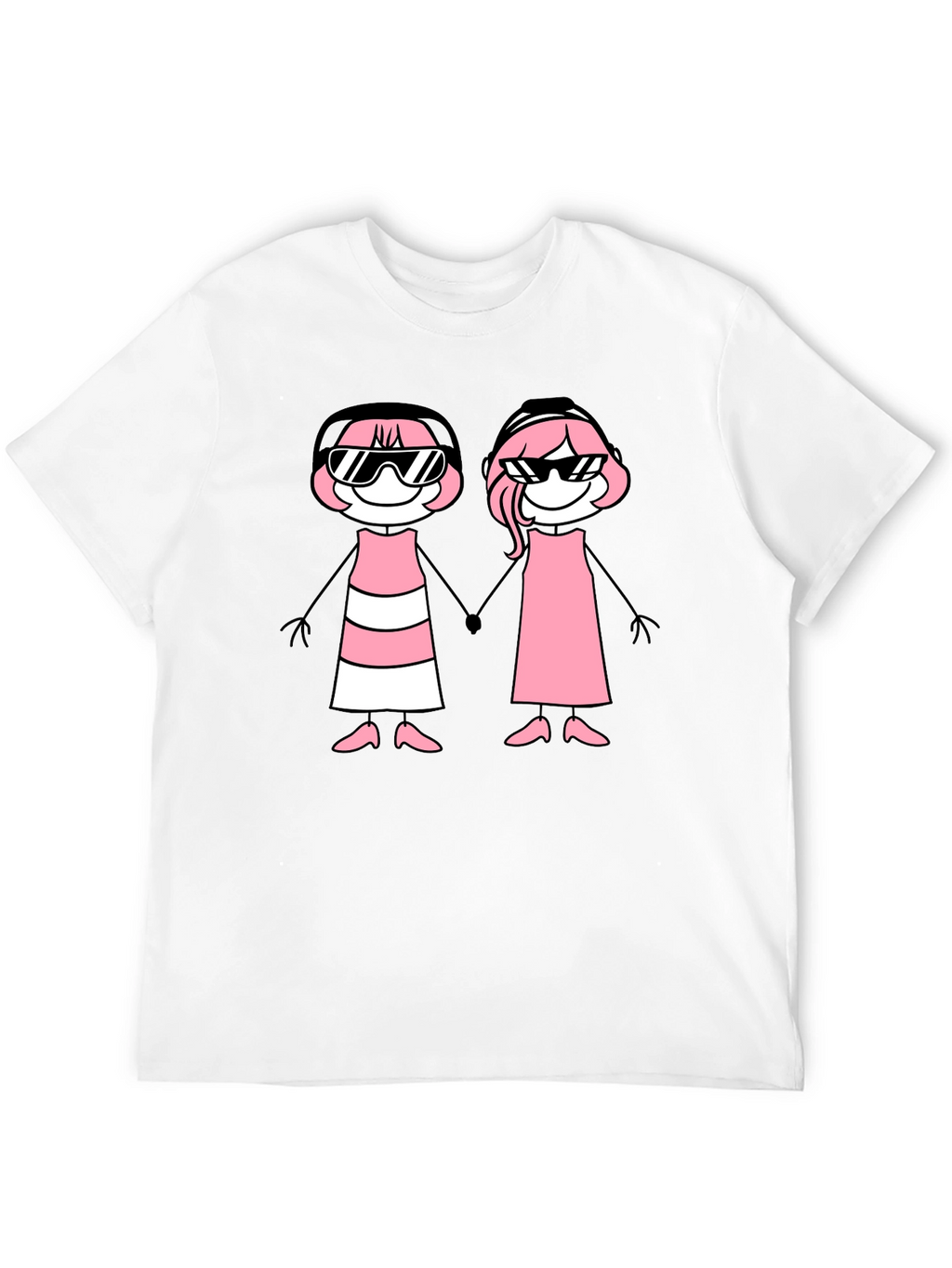 Black T-Shirt with Stick Figure Graphic