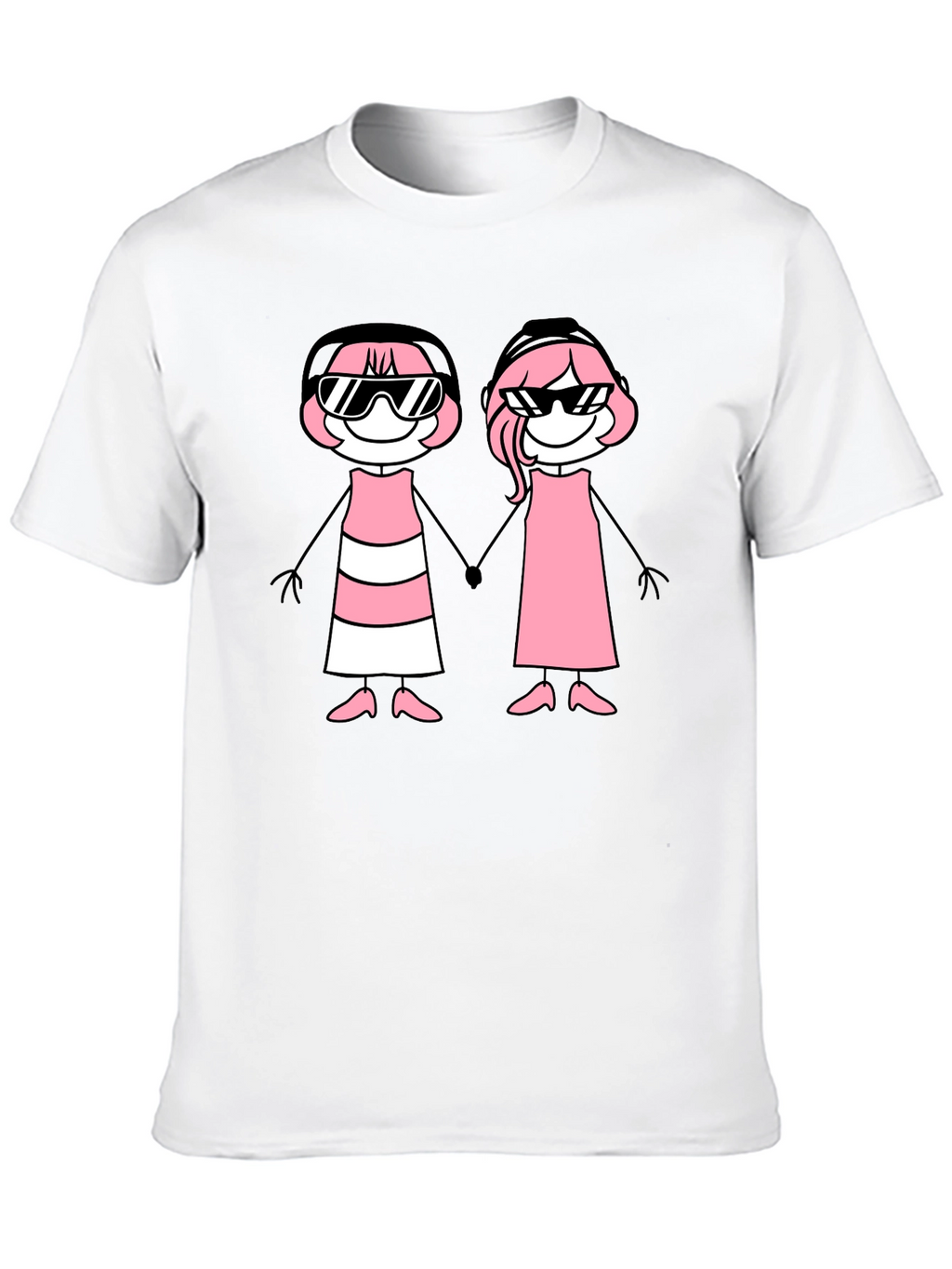 Black T-Shirt with Stick Figure Graphic