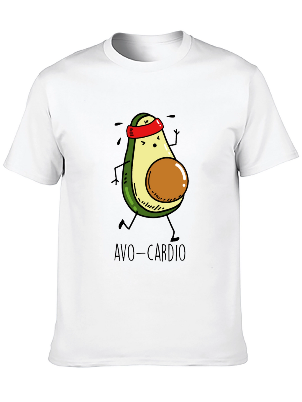 Avo-Cardio Black T-Shirt - Avocado Running Design