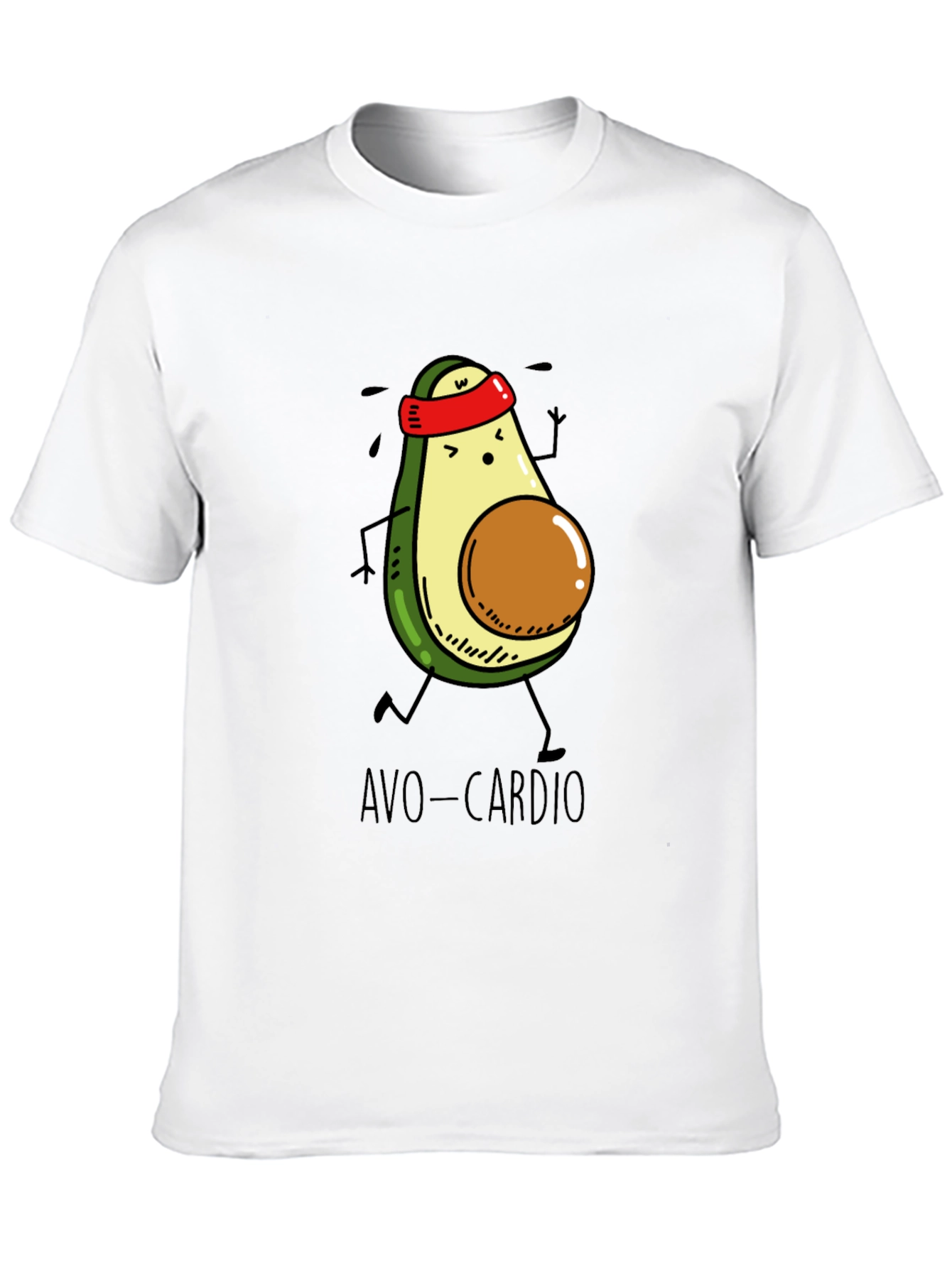 Avo-Cardio Black T-Shirt - Avocado Running Design