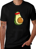 Avo-Cardio Black T-Shirt - Avocado Running Design