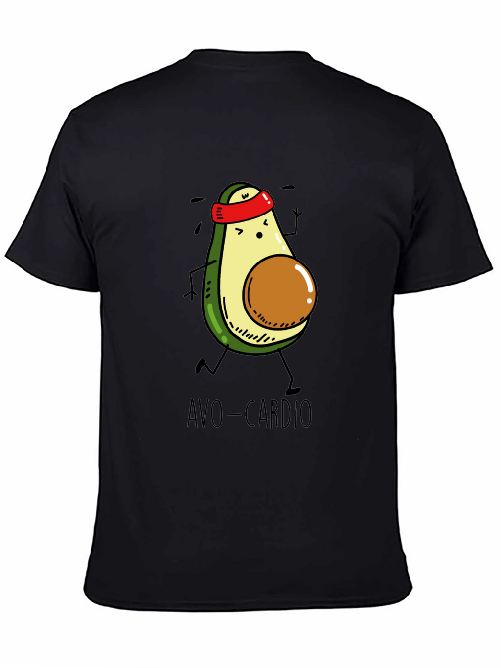 Avo-Cardio Black T-Shirt - Avocado Running Design
