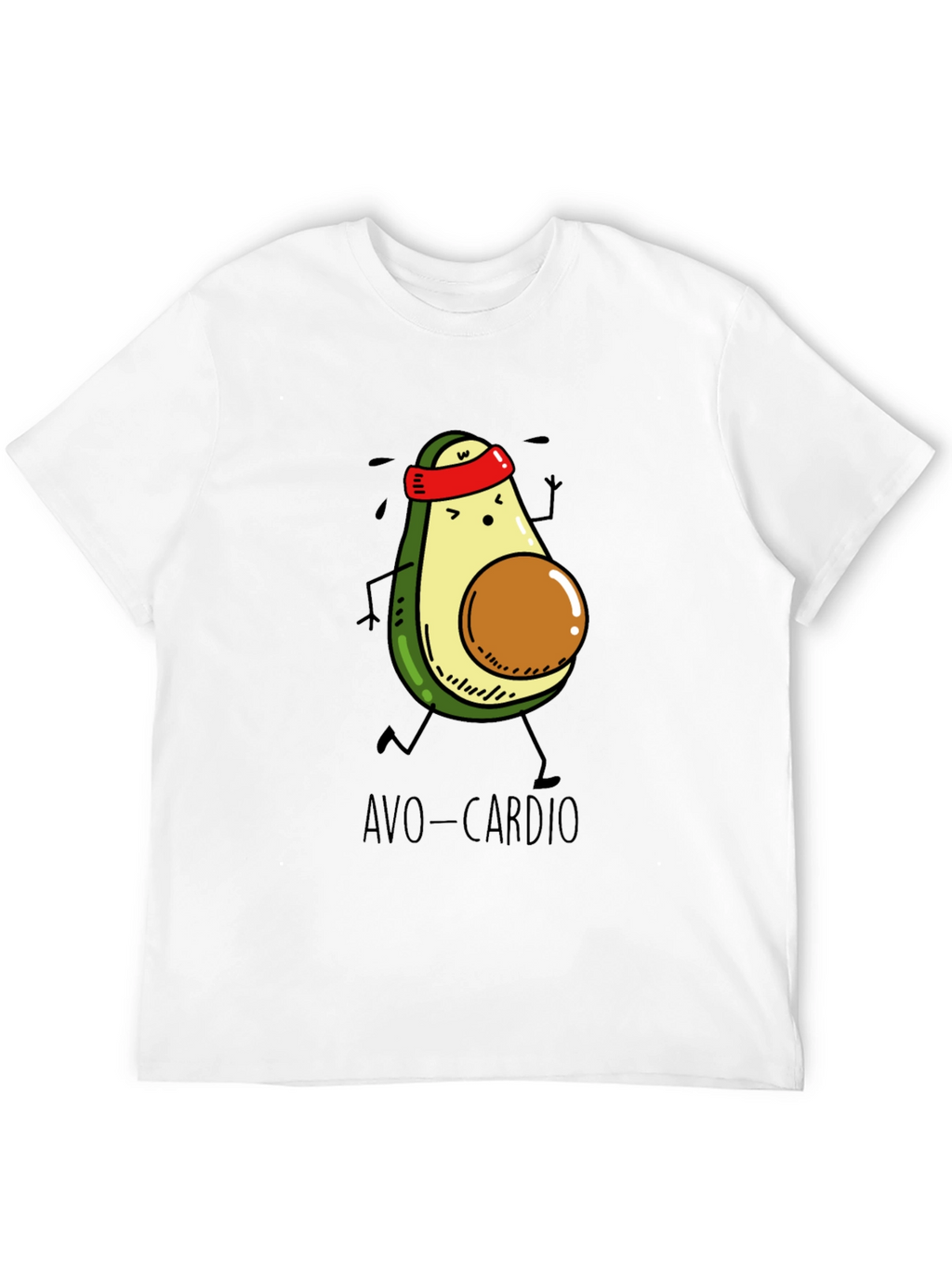 Avo-Cardio Black T-Shirt - Avocado Running Design