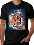 Tiger Galaxy Graphic Tee - Cool Animal Design