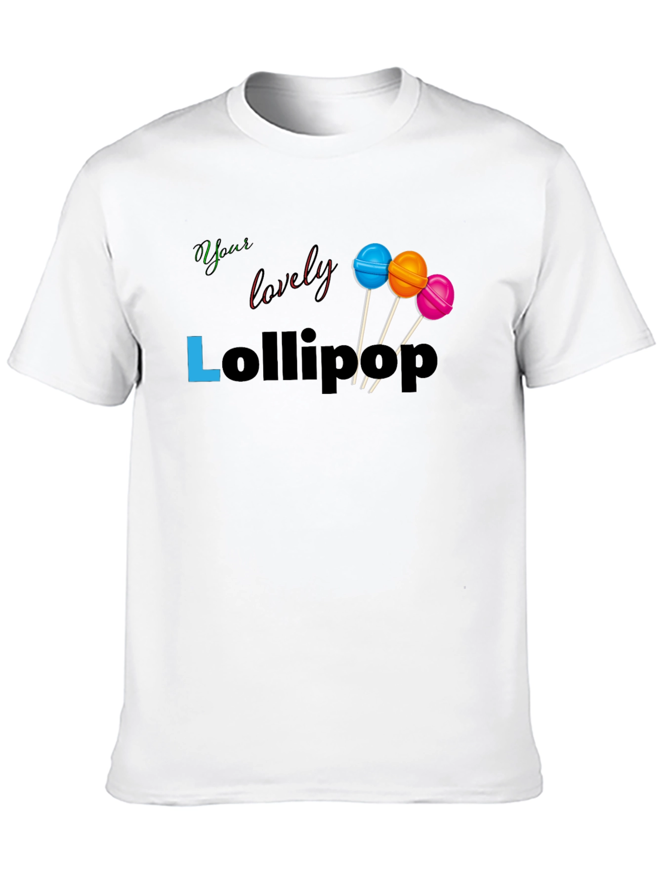 Yous Lovely Lollipop Graphic Black T-Shirt