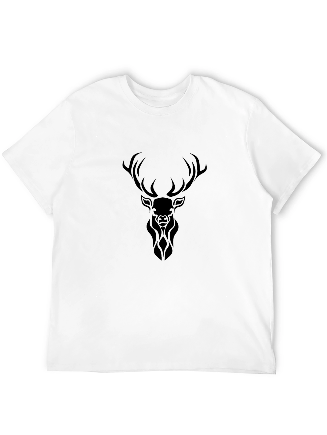 Mens Black T-Shirt with Stag Graphic