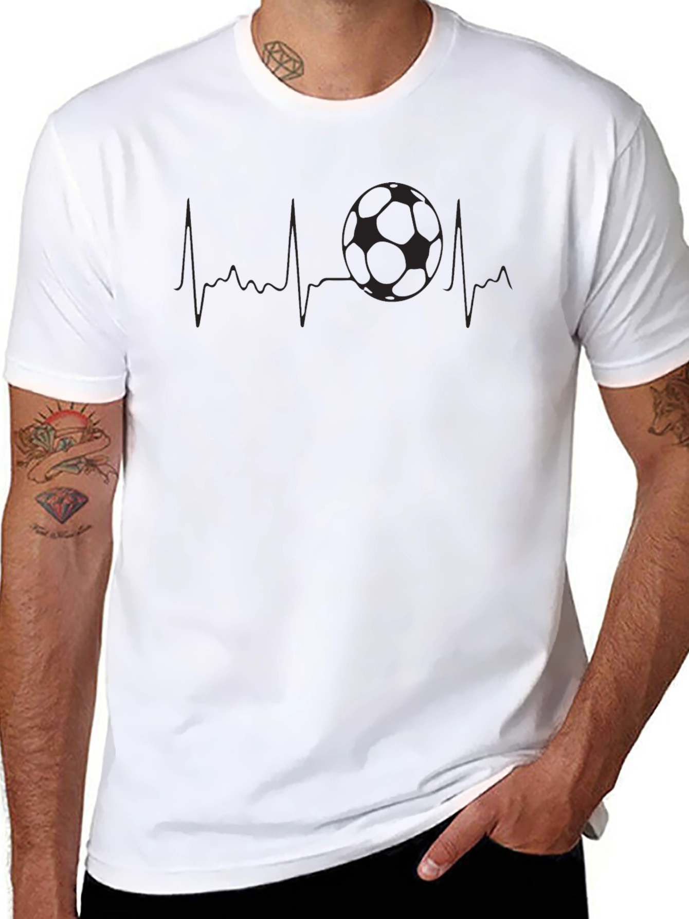 Soccer Heartbeat Graphic T-Shirt - Passionate Fan Apparel