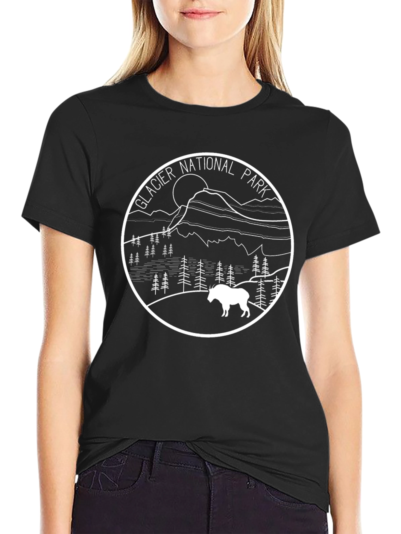 Glacier National Park T-Shirt Black Graphic Tee