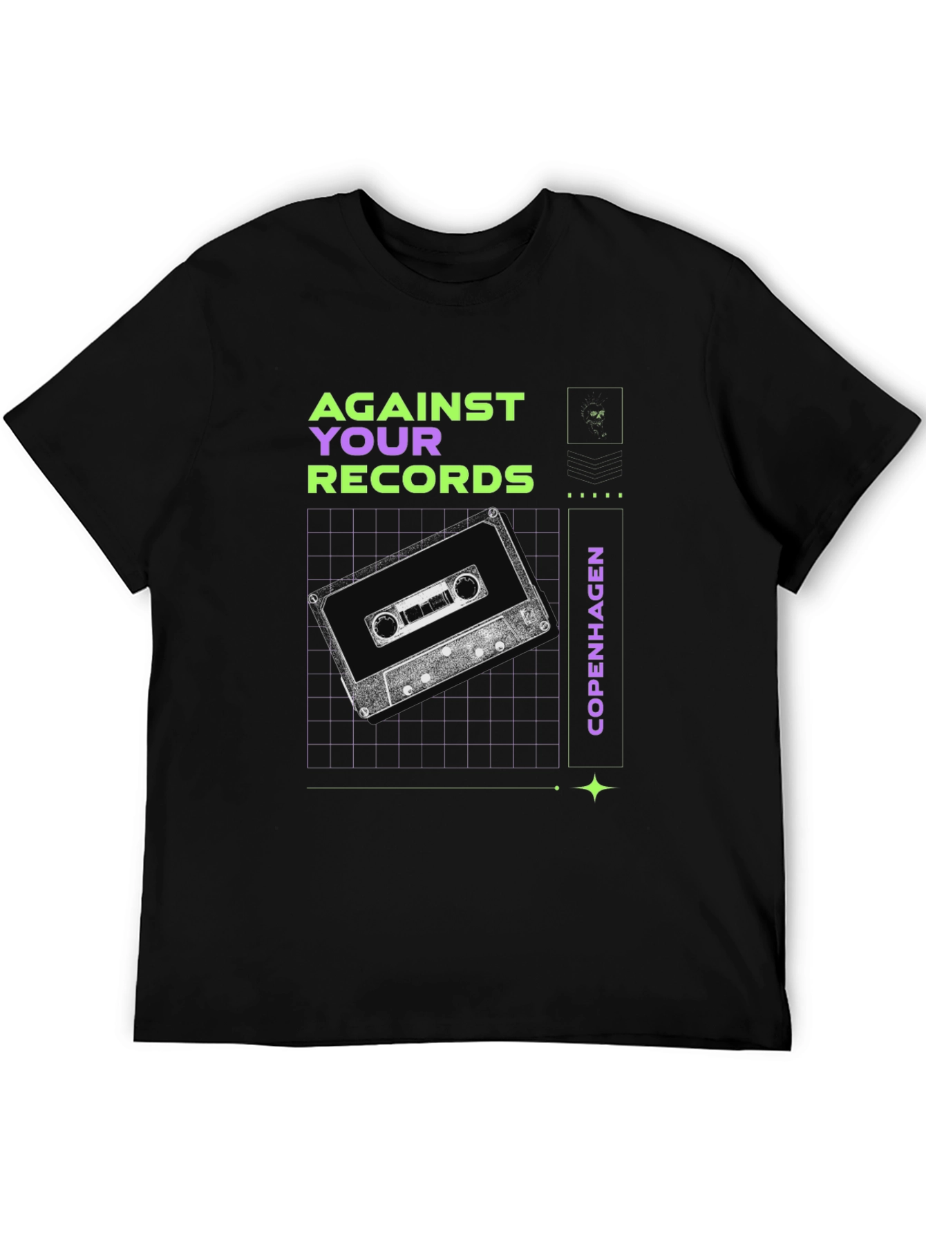 Retro Cassette Graphic Tee - Against Your Records Copenhagen