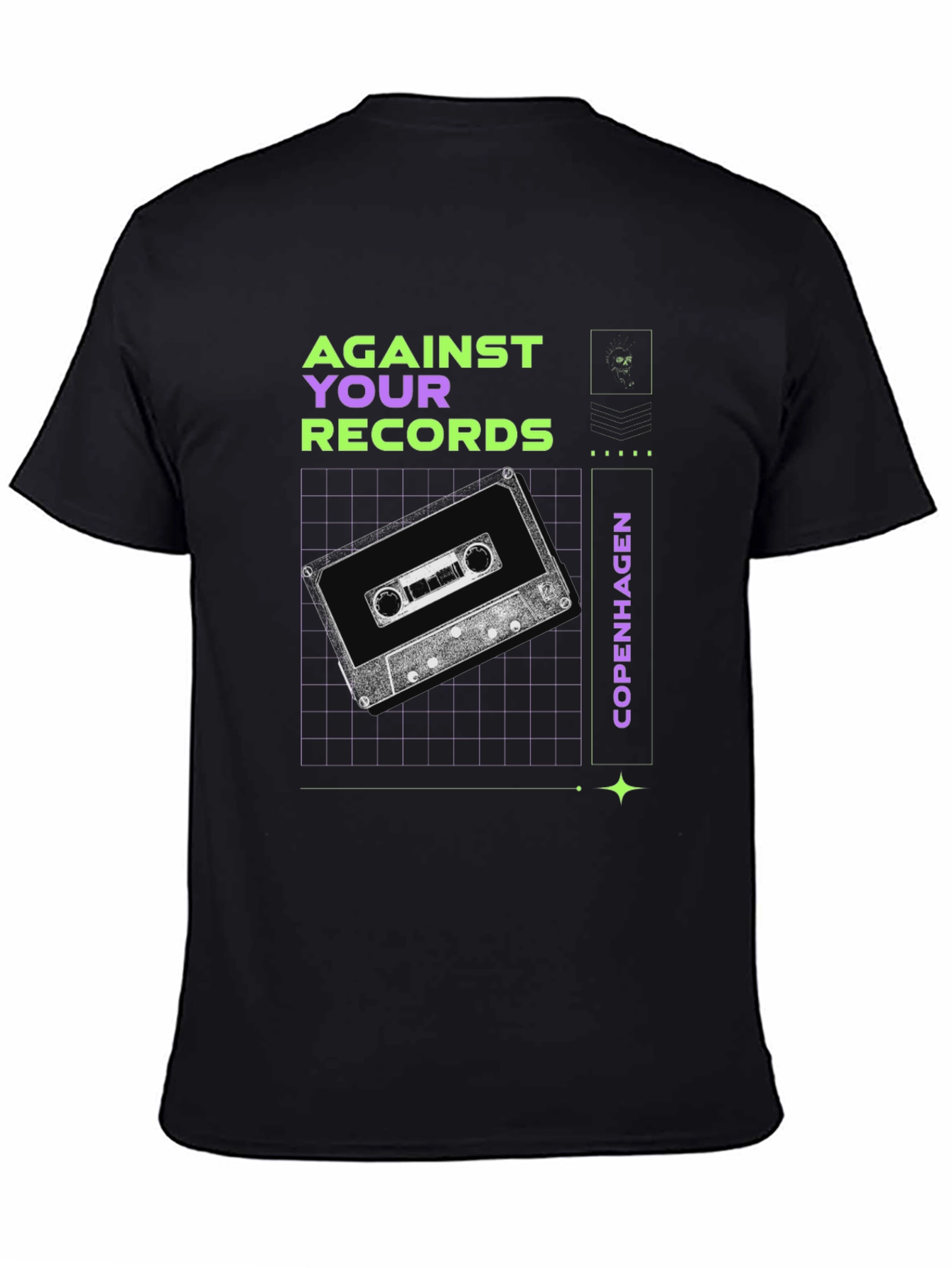 Retro Cassette Graphic Tee - Against Your Records Copenhagen