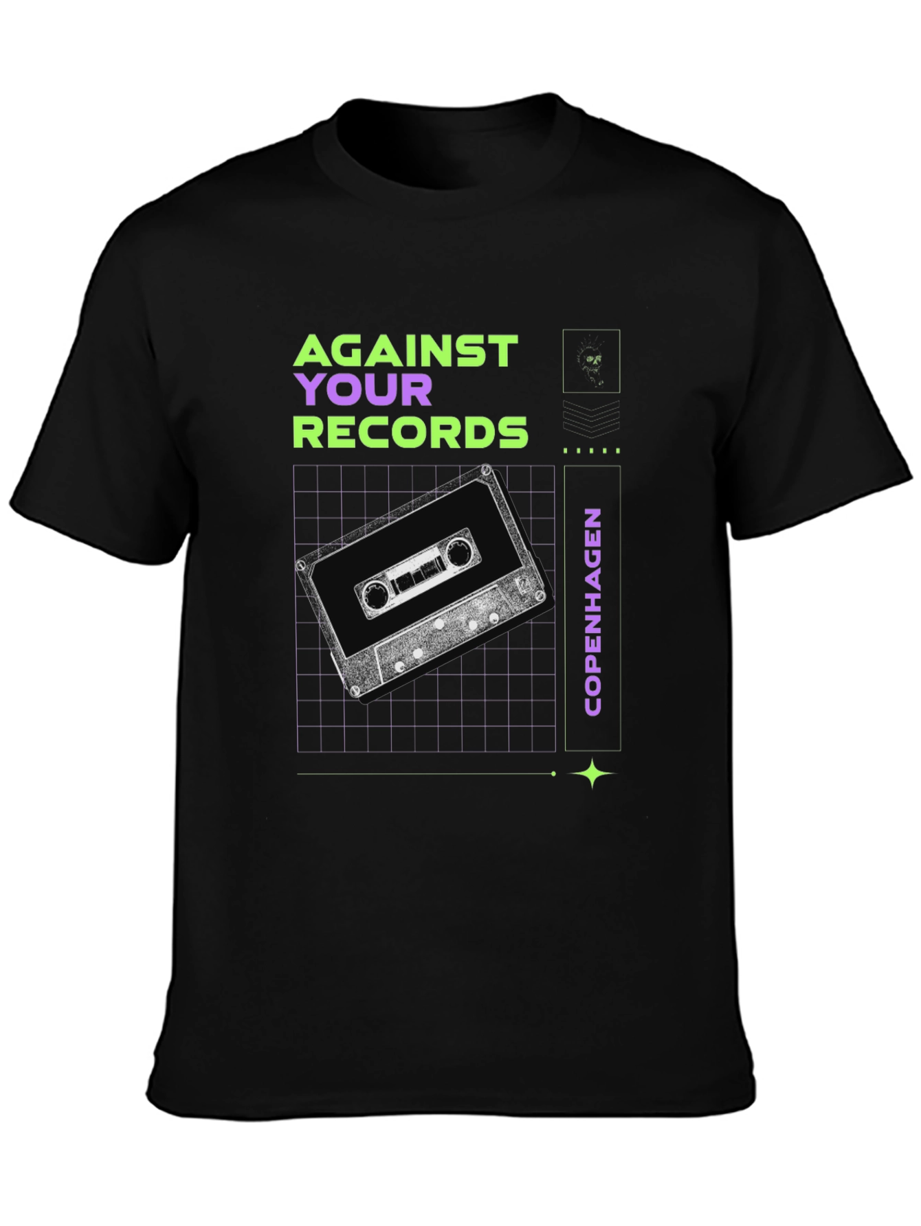 Retro Cassette Graphic Tee - Against Your Records Copenhagen