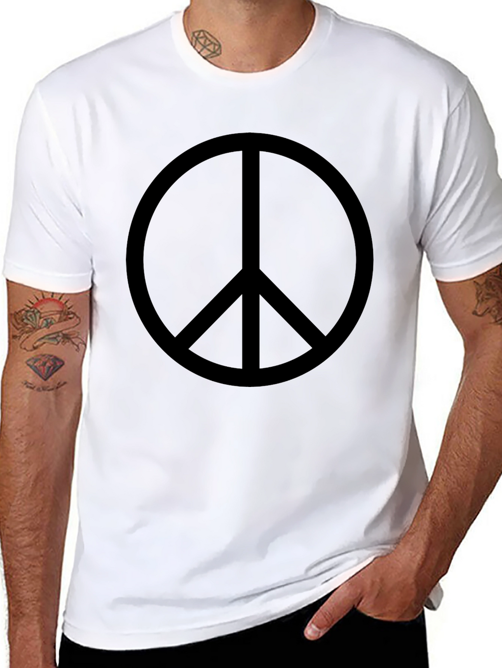 Peace Sign Graphic T-Shirt - Classic Black