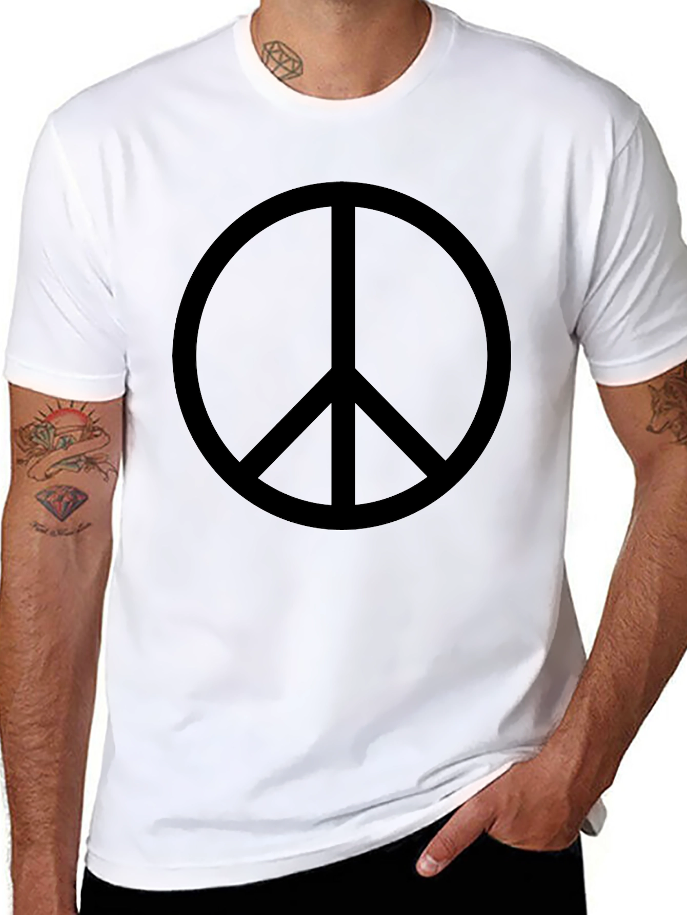 Peace Sign Graphic T-Shirt - Classic Black