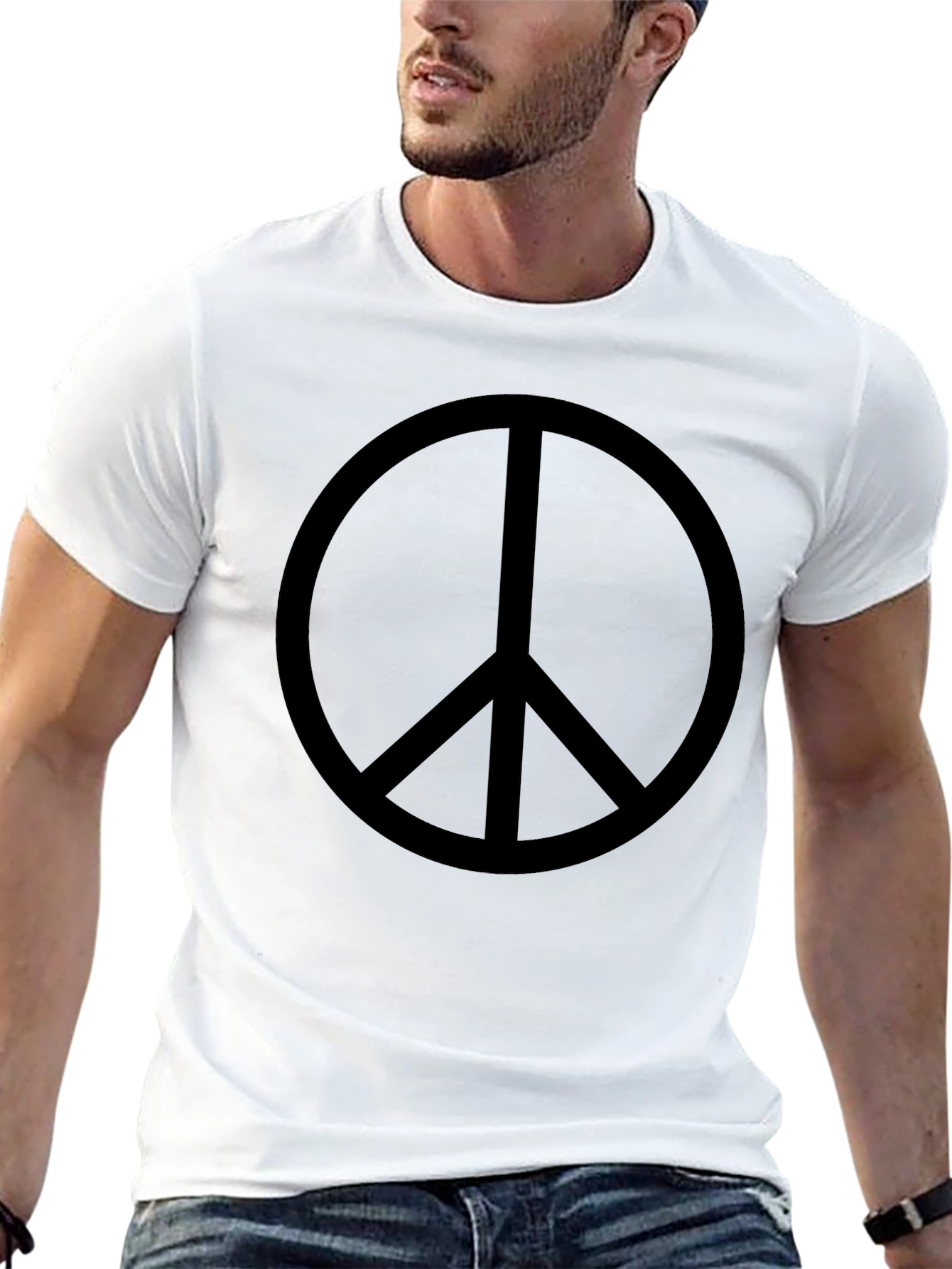 Peace Sign Graphic T-Shirt - Classic Black
