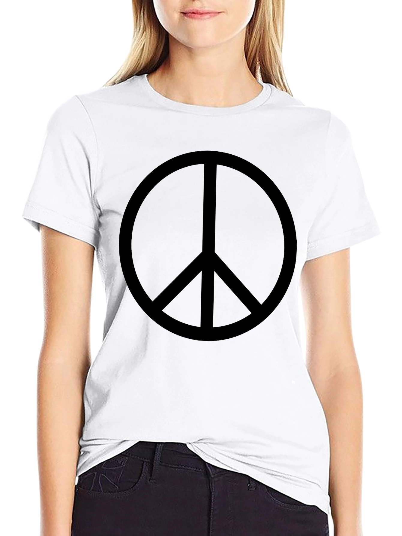 Peace Sign Graphic T-Shirt - Classic Black