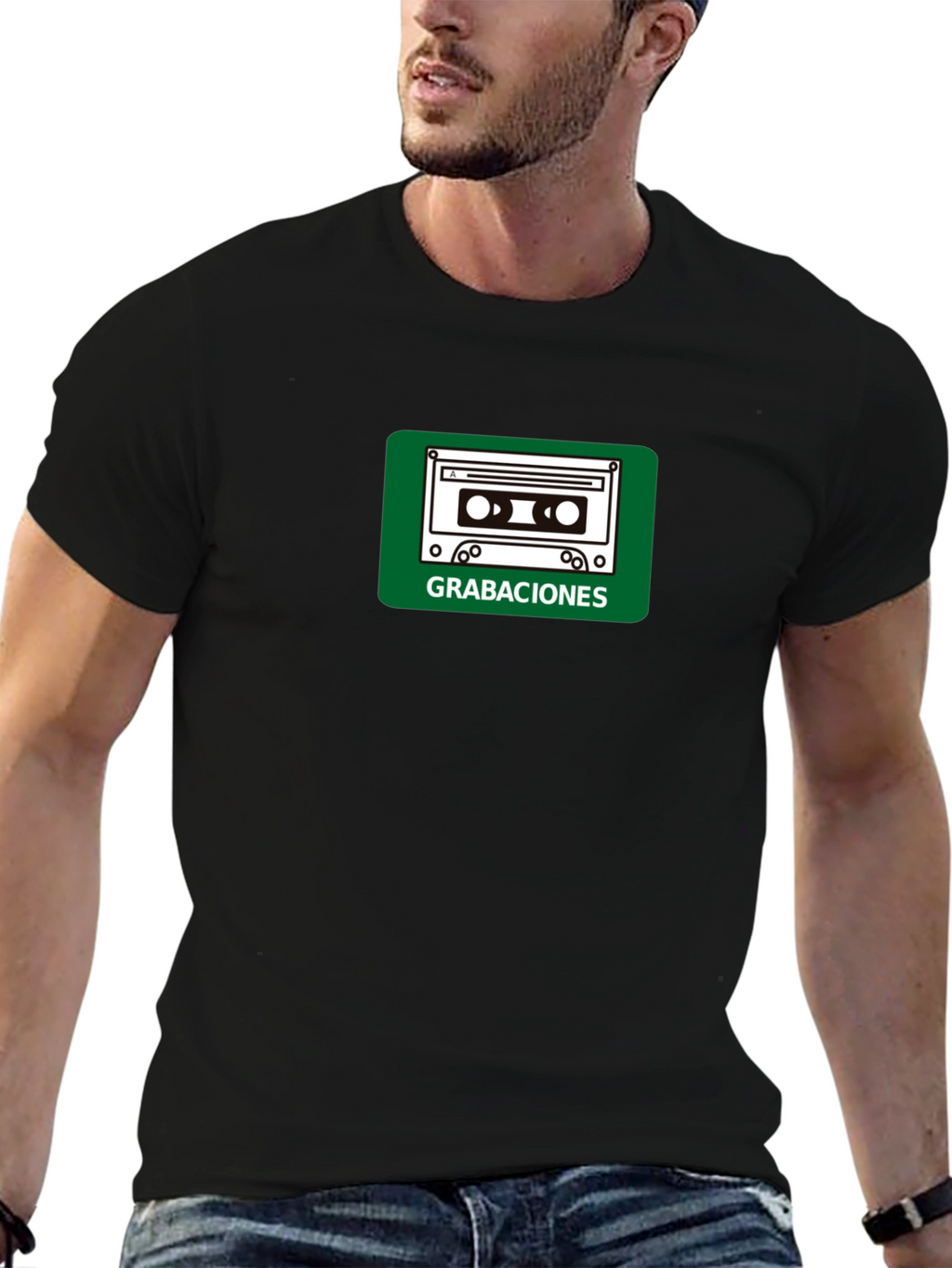 Retro Cassette Tape Graphic T-Shirt - Black