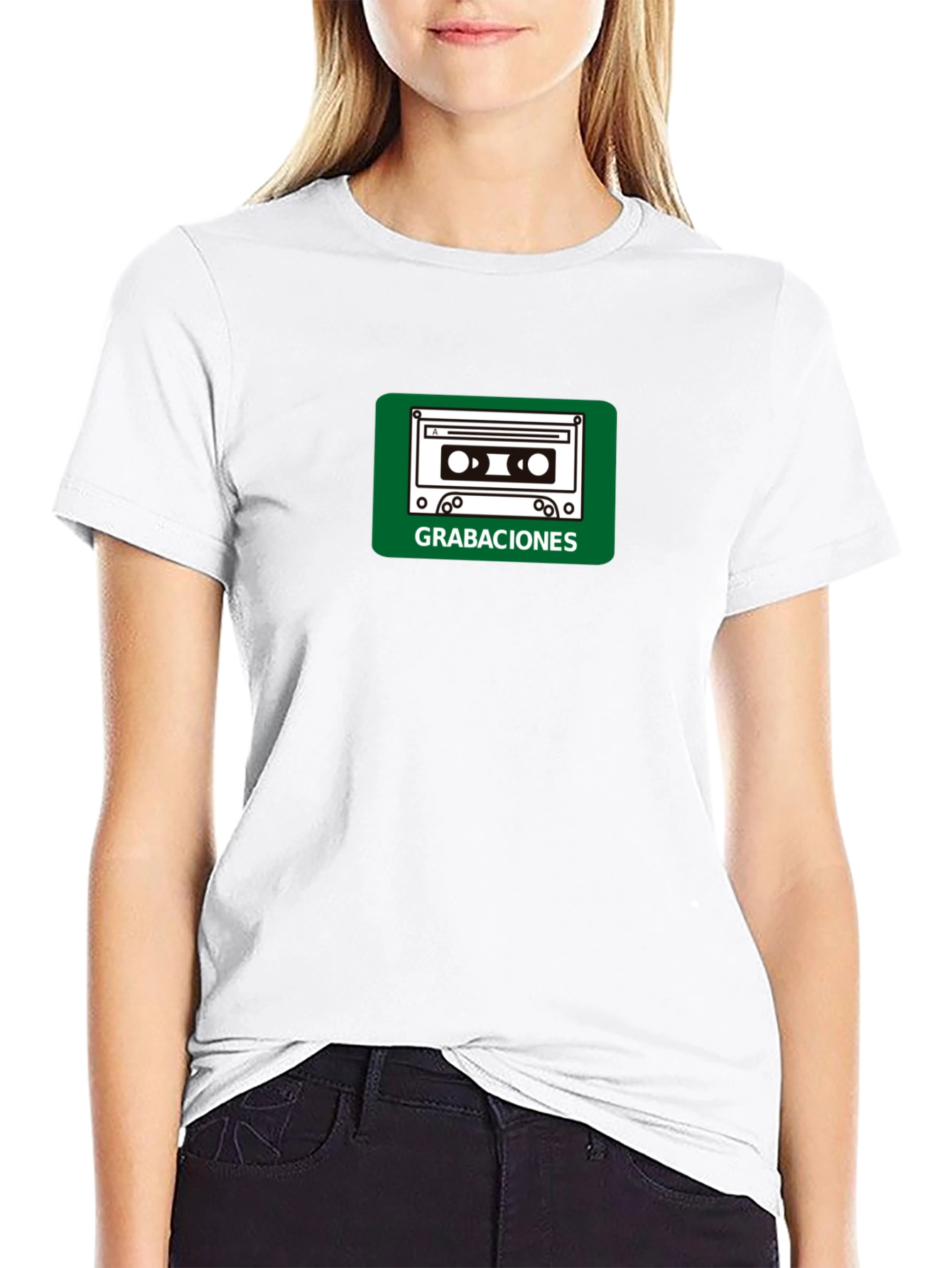 Retro Cassette Tape Graphic T-Shirt - Black